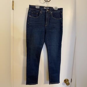 NWT LOFT 'The Skinny' mid rise darker wash stretch jeans 6/28 petite